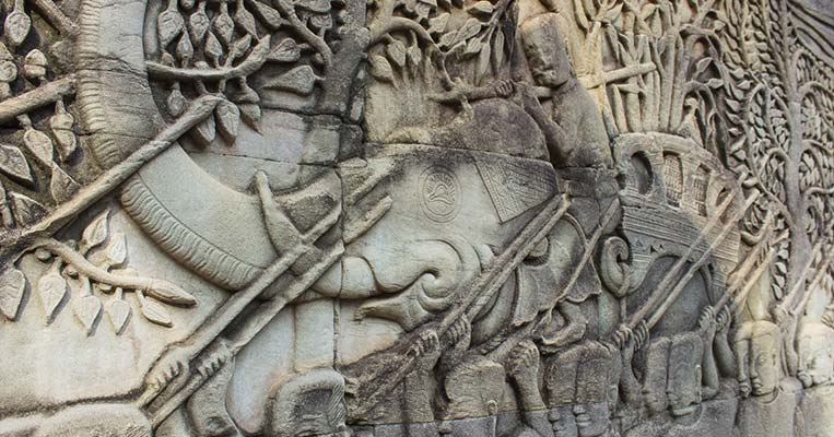 Flachreliefs am Bayon