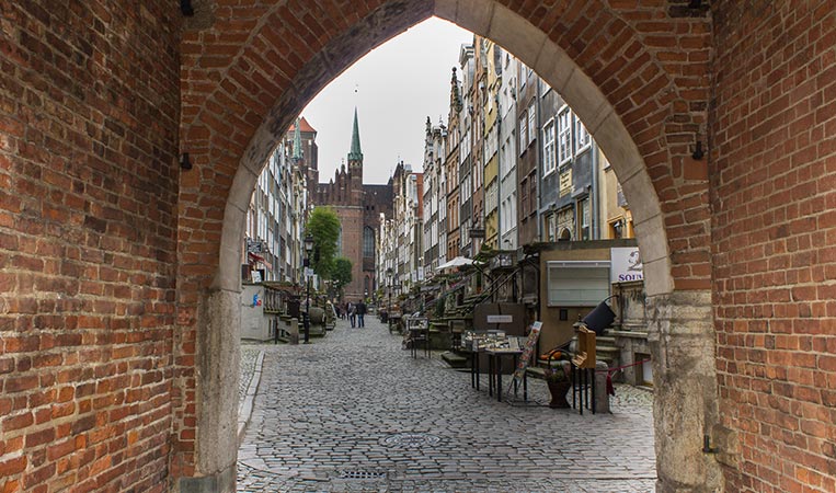 Die Frauengasse in Danzig, Polen