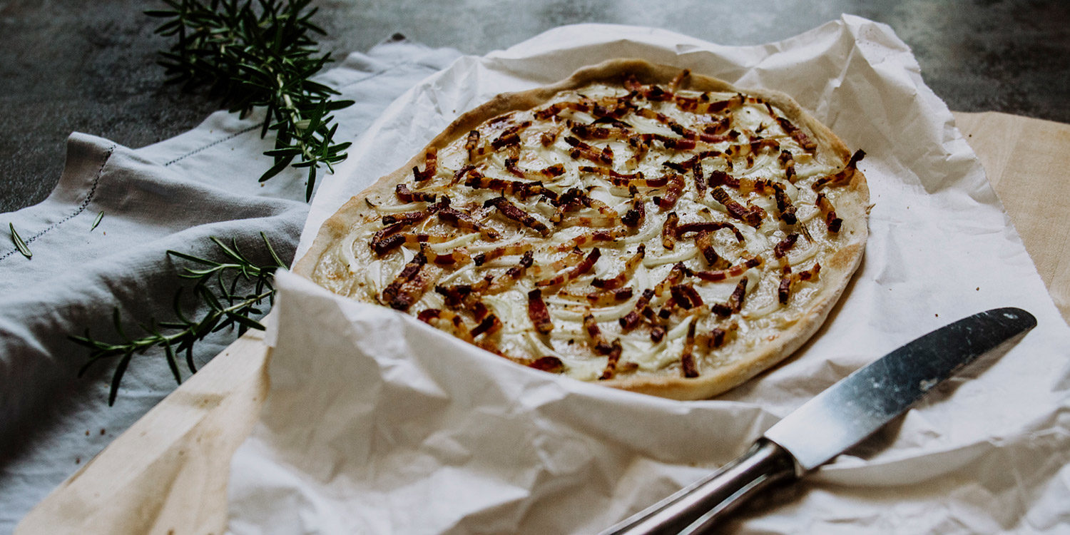 Elsässer Flammkuchen – Tarte flambée