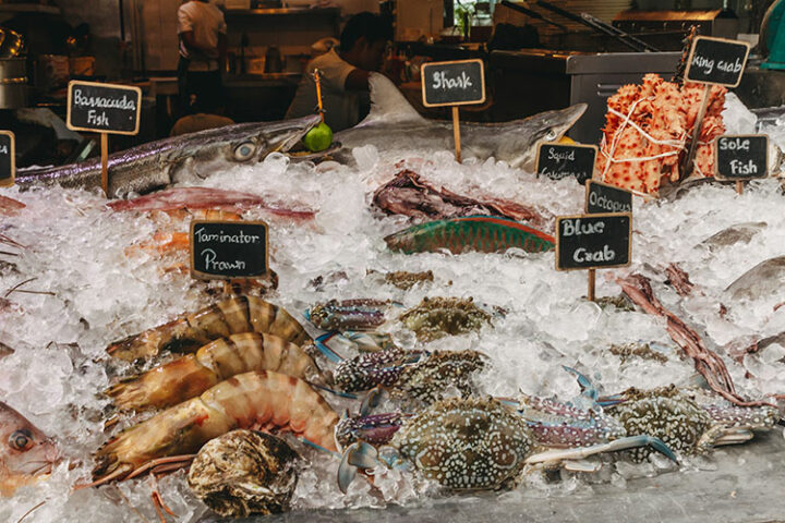 Frischer Fisch im Fisherman's Village, Koh Samui, Thailand