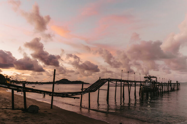 Sonnenuntergang im Fisherman's Village, Koh Samui, Thailand