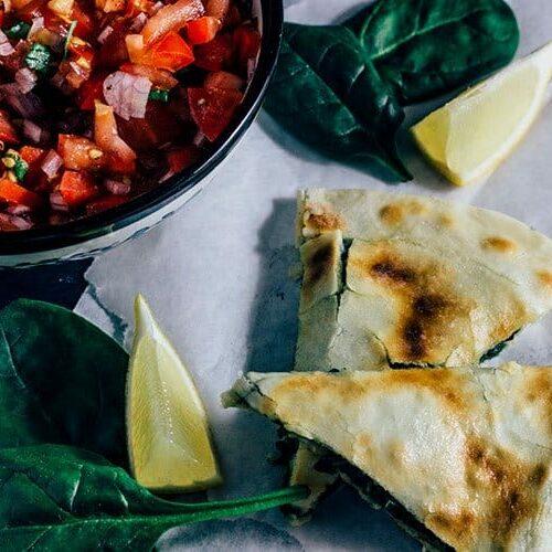 Gözleme mit Spinat und Schafskäse