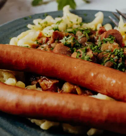 Schwäbische Linsen mit Spätzle und Saitenwürstchen