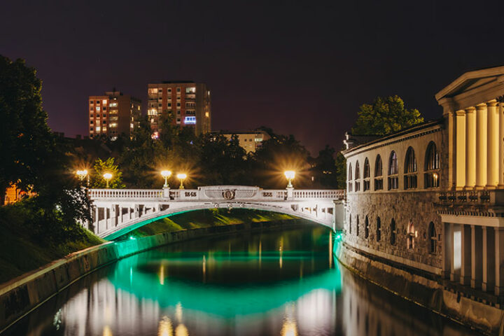 Ljubljana bei Nacht