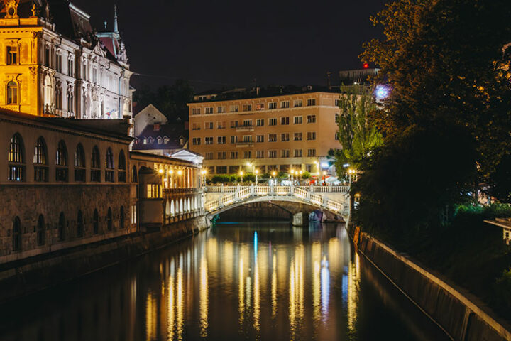 Ljubljana bei Nacht