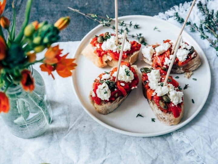 Rezept für Pintxos mit Requesón, Paprika & Thymian