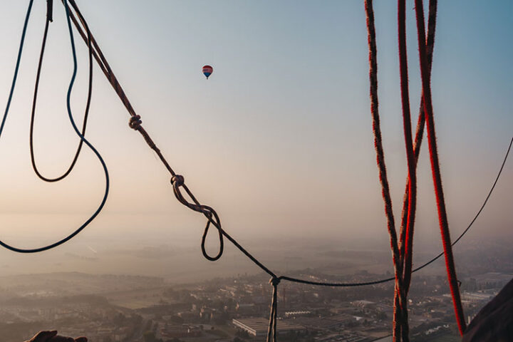 Ballonfahrt in der Emilia-Romagna, Italien