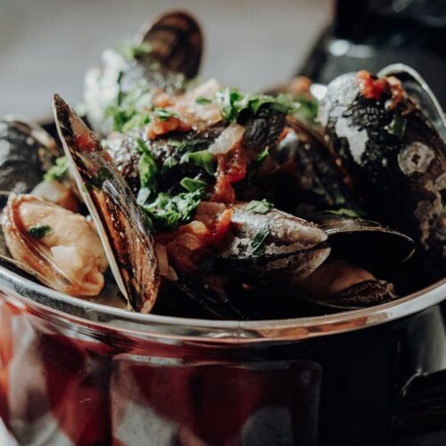 Miesmuscheln in Tomatensosse – Cozze al pomodori