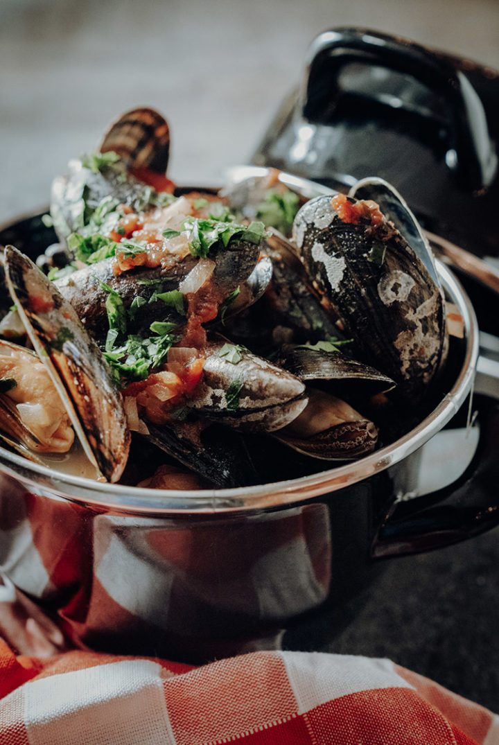 Miesmuscheln in Tomatensosse – Cozze al pomodori