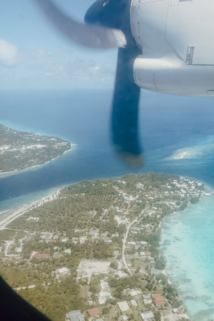 Flug über Rangiroa Tuamotu-Archipel