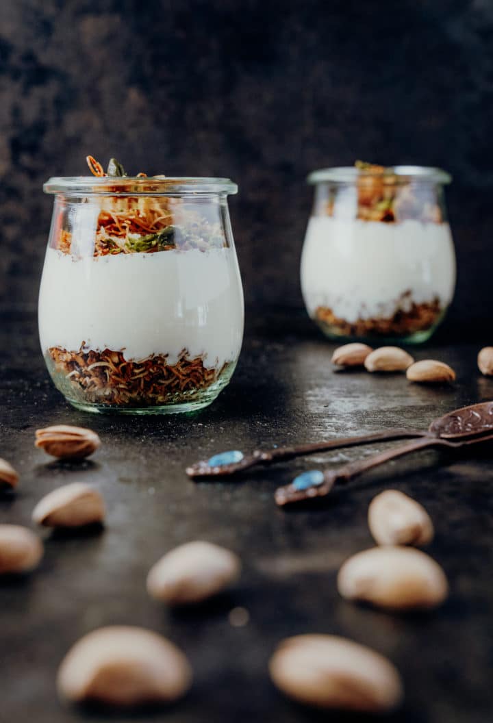 Türkischer Pudding mit Engelshaar – Muhallebili tel kadayıf