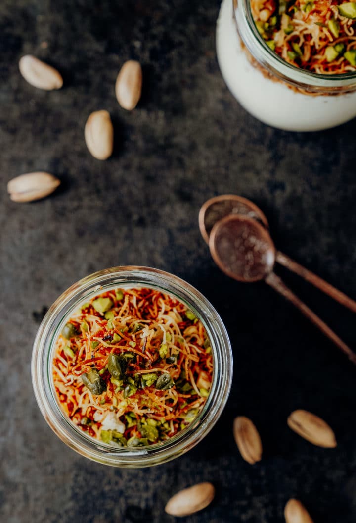 Türkischer Pudding mit Engelshaar – Muhallebili tel kadayıf