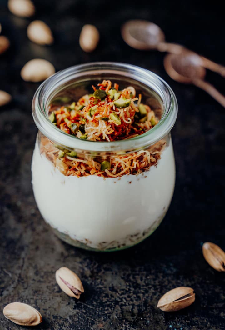 Türkischer Pudding mit Engelshaar – Muhallebili tel kadayıf