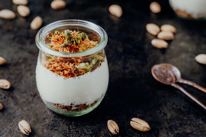 Türkischer Pudding mit Engelshaar – Muhallebili tel kadayıf