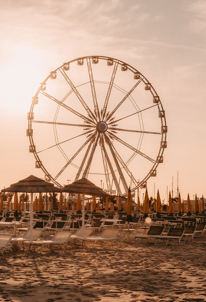 Strand Rimini, Emilia-Romagna, Italien