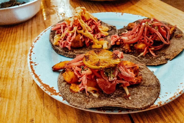 Essen im Barba Negra, Isla Holbox, Mexiko