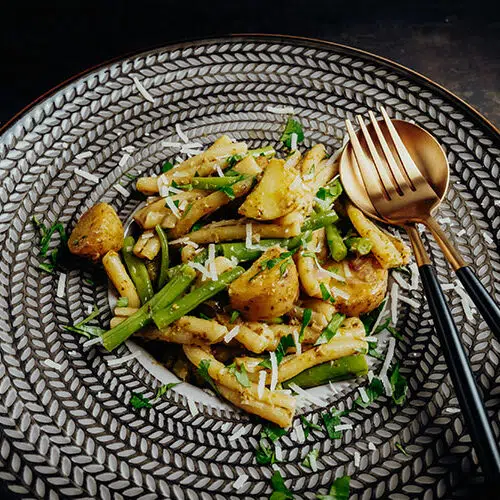 Mein Rezept für das ligurische Nationalgericht: Trofie mit Bohnen, Kartoffeln und Pesto